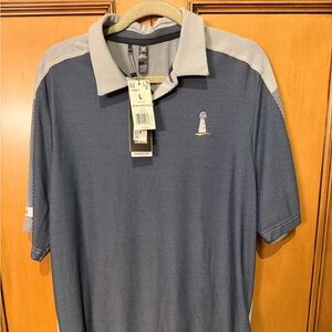 adidas Navy and Gray Polo Shirt